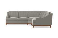 Bannister 3pc Sectional Sofa :: Leg Finish: Pecan