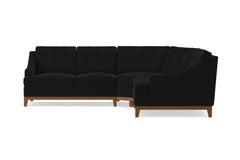 Bannister 3pc Sectional Sofa :: Leg Finish: Pecan