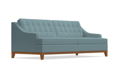 Bannister Velvet Queen Size Sleeper Sofa Bed :: Leg Finish: Pecan / Sleeper Option: Deluxe Innerspring Mattress