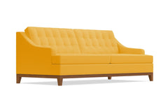 Bannister Velvet Queen Size Sleeper Sofa Bed :: Leg Finish: Pecan / Sleeper Option: Memory Foam Mattress
