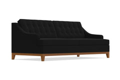 Bannister Velvet Queen Size Sleeper Sofa Bed :: Leg Finish: Pecan / Sleeper Option: Memory Foam Mattress