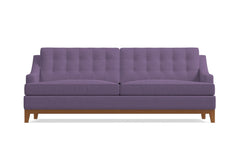 Bannister Velvet Queen Size Sleeper Sofa Bed :: Leg Finish: Pecan / Sleeper Option: Deluxe Innerspring Mattress