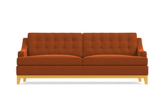 Bannister Velvet Queen Size Sleeper Sofa Bed :: Leg Finish: Natural / Sleeper Option: Memory Foam Mattress