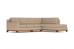 Brentwood 2pc Sleeper Sectional :: Leg Finish: Pecan / Configuration: RAF - Chaise on the Right / Sleeper Option: Memory Foam Mattress