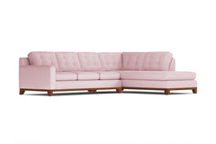 Brentwood 2pc Sleeper Sectional :: Leg Finish: Pecan / Configuration: RAF - Chaise on the Right / Sleeper Option: Memory Foam Mattress