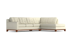 Brentwood 2pc Sleeper Sectional :: Leg Finish: Pecan / Configuration: RAF - Chaise on the Right / Sleeper Option: Deluxe Innerspring Mattress