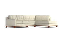 Brentwood 2pc Sleeper Sectional :: Leg Finish: Pecan / Configuration: RAF - Chaise on the Right / Sleeper Option: Memory Foam Mattress