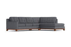 Brentwood 2pc Sleeper Sectional :: Leg Finish: Pecan / Configuration: RAF - Chaise on the Right / Sleeper Option: Memory Foam Mattress