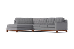 Brentwood 2pc Sleeper Sectional :: Leg Finish: Pecan / Configuration: LAF - Chaise on the Left / Sleeper Option: Memory Foam Mattress