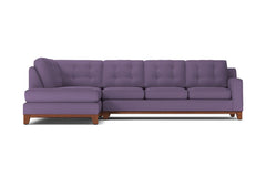 Brentwood 2pc Sleeper Sectional :: Leg Finish: Pecan / Configuration: LAF - Chaise on the Left / Sleeper Option: Memory Foam Mattress