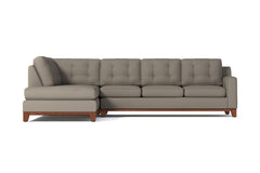 Brentwood 2pc Sleeper Sectional :: Leg Finish: Pecan / Configuration: LAF - Chaise on the Left / Sleeper Option: Deluxe Innerspring Mattress