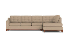 Brentwood 2pc Sleeper Sectional :: Leg Finish: Pecan / Configuration: RAF - Chaise on the Right / Sleeper Option: Deluxe Innerspring Mattress