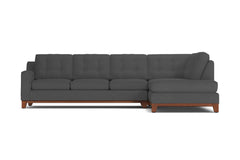 Brentwood 2pc Sleeper Sectional :: Leg Finish: Pecan / Configuration: RAF - Chaise on the Right / Sleeper Option: Memory Foam Mattress