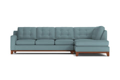 Brentwood 2pc Sleeper Sectional :: Leg Finish: Pecan / Configuration: RAF - Chaise on the Right / Sleeper Option: Deluxe Innerspring Mattress