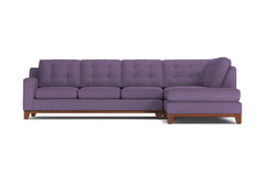 Brentwood 2pc Sleeper Sectional :: Leg Finish: Pecan / Configuration: RAF - Chaise on the Right / Sleeper Option: Memory Foam Mattress