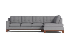 Brentwood 2pc Sleeper Sectional :: Leg Finish: Pecan / Configuration: RAF - Chaise on the Right / Sleeper Option: Memory Foam Mattress