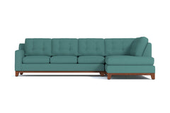 Brentwood 2pc Sleeper Sectional :: Leg Finish: Pecan / Configuration: RAF - Chaise on the Right / Sleeper Option: Memory Foam Mattress