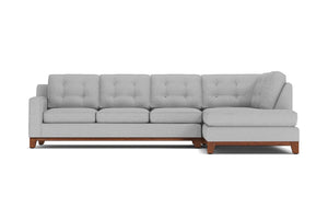 Brentwood 2pc Sleeper Sectional :: Leg Finish: Pecan / Configuration: RAF - Chaise on the Right / Sleeper Option: Memory Foam Mattress