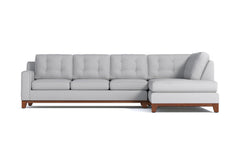 Brentwood 2pc Sleeper Sectional :: Leg Finish: Pecan / Configuration: RAF - Chaise on the Right / Sleeper Option: Deluxe Innerspring Mattress