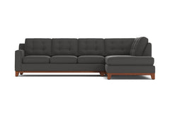 Brentwood 2pc Sleeper Sectional :: Leg Finish: Pecan / Configuration: RAF - Chaise on the Right / Sleeper Option: Memory Foam Mattress