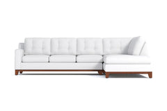 Brentwood 2pc Sleeper Sectional :: Leg Finish: Pecan / Configuration: RAF - Chaise on the Right / Sleeper Option: Deluxe Innerspring Mattress