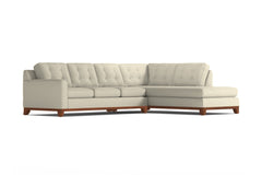 Brentwood 2pc Sleeper Sectional :: Leg Finish: Pecan / Configuration: RAF - Chaise on the Right / Sleeper Option: Deluxe Innerspring Mattress