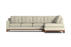 Brentwood 2pc Sleeper Sectional :: Leg Finish: Pecan / Configuration: RAF - Chaise on the Right / Sleeper Option: Deluxe Innerspring Mattress