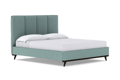 Carter Upholstered Velvet Platform Bed :: Leg Finish: Espresso / Size: King