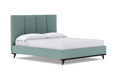 Carter Upholstered Velvet Platform Bed :: Leg Finish: Espresso / Size: Full Size