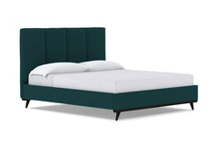 Carter Upholstered Velvet Platform Bed :: Leg Finish: Espresso / Size: Full Size