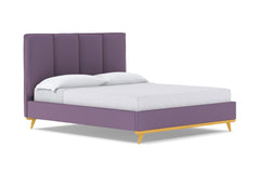 Carter Upholstered Velvet Platform Bed :: Leg Finish: Natural / Size: California King