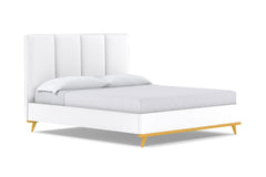 Carter Upholstered Platform Bed :: Leg Finish: Natural / Size: Queen Size
