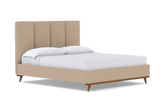 Carter Upholstered Platform Bed :: Leg Finish: Pecan / Size: California King