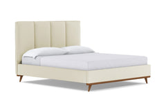 Carter Upholstered Platform Bed :: Leg Finish: Pecan / Size: Queen Size