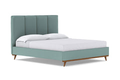 Carter Upholstered Platform Bed :: Leg Finish: Pecan / Size: California King