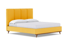 Carter Upholstered Platform Bed :: Leg Finish: Pecan / Size: California King