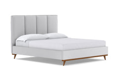 Carter Upholstered Platform Bed :: Leg Finish: Pecan / Size: California King