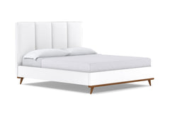 Carter Upholstered Platform Bed :: Leg Finish: Pecan / Size: California King