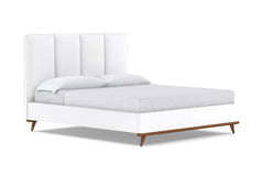 Carter Upholstered Velvet Platform Bed :: Leg Finish: Pecan / Size: Full Size