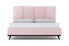 Carter Upholstered Velvet Platform Bed :: Leg Finish: Espresso / Size: King