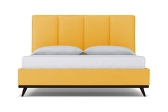 Carter Upholstered Velvet Platform Bed :: Leg Finish: Espresso / Size: Queen Size
