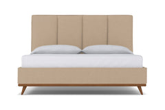 Carter Upholstered Platform Bed :: Leg Finish: Pecan / Size: California King