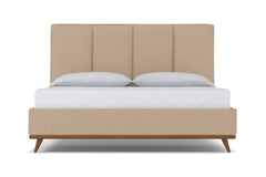 Carter Upholstered Platform Bed :: Leg Finish: Pecan / Size: Queen Size