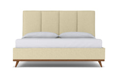 Carter Upholstered Platform Bed :: Leg Finish: Pecan / Size: California King