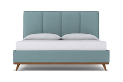 Carter Upholstered Platform Bed :: Leg Finish: Pecan / Size: California King