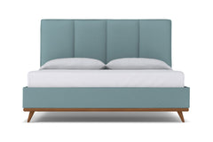 Carter Upholstered Platform Bed :: Leg Finish: Pecan / Size: Queen Size
