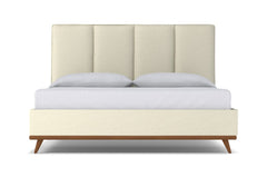 Carter Upholstered Platform Bed :: Leg Finish: Pecan / Size: Queen Size