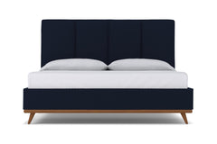 Carter Upholstered Velvet Platform Bed :: Leg Finish: Pecan / Size: California King
