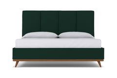 Carter Upholstered Platform Bed :: Leg Finish: Pecan / Size: California King