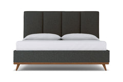 Carter Upholstered Platform Bed :: Leg Finish: Pecan / Size: California King